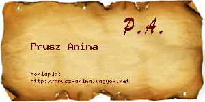 Prusz Anina névjegykártya
